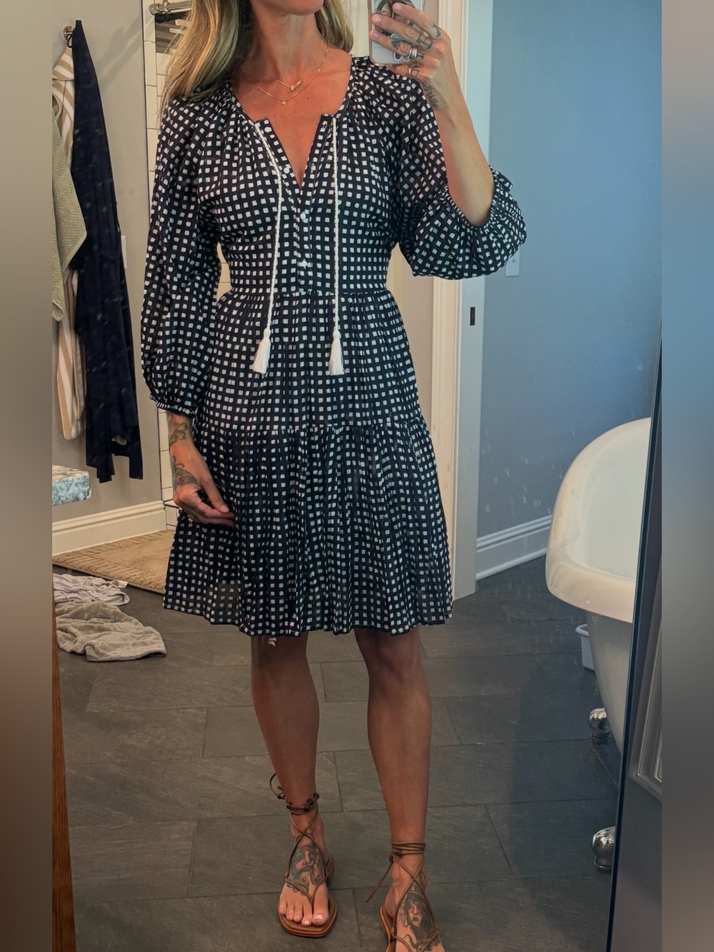 Emerson fry gingham dress with pockets